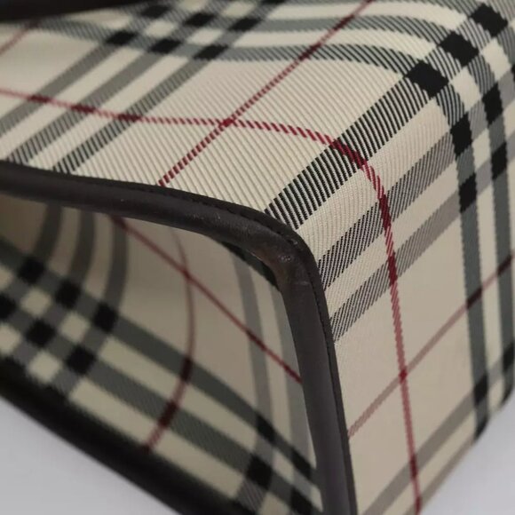BURBERRY Nova Check Hand Bag Canvas Beige Brown Auth BA050 - Picture 13 of 15